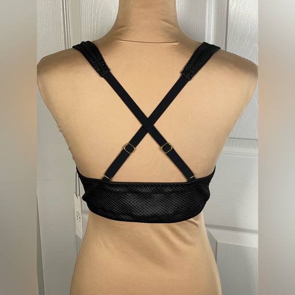 GIGI C ~Black Textured Women's Bralette NWT Large - Picture 4 of 7